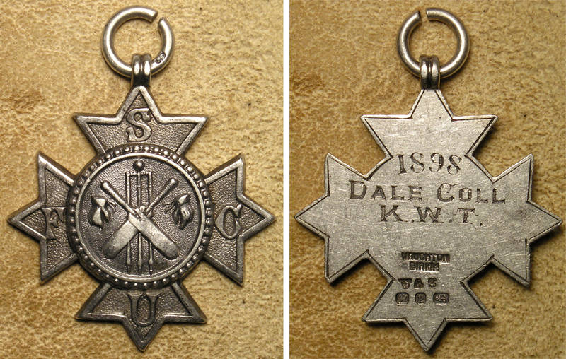1898 Silver Medal from Free State Cricket Union to Dale College, King William's Town