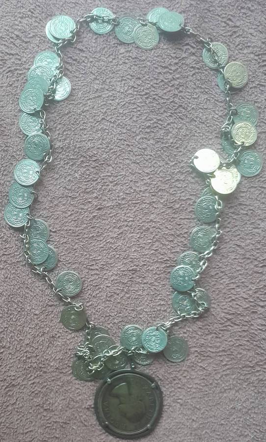 South African 5 Shilling Silver Necklace