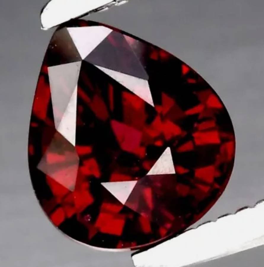 Stunning! Pear Cut Natural Red Rhodolite Garnet