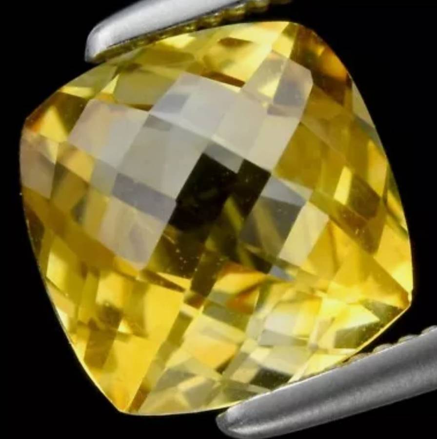 Beautiful Natural Cushion Cut Yellow Citrine