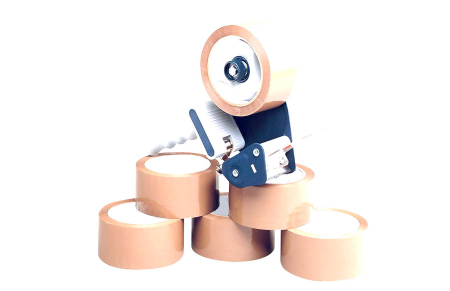 Packaging Tape Dispenser with 6 Rolls Buff Tape