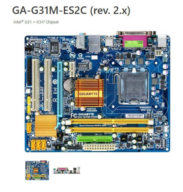 Gigabyte MB GA-G31M-ES2C (rev. 2.x) + 4GB RAM + Intel CPU Combo