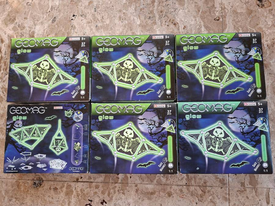 6x NEW Geomag Glow Fear Magnetic Construction Sets (37-Piece Each)  Direct from Manufacturer