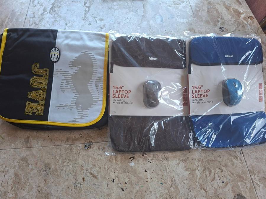 1x Juventus Bag + Trust 15 Blue Sleeve + Trust 15 Brown Sleeve + BONUS Wireless Bluetooth Mouse