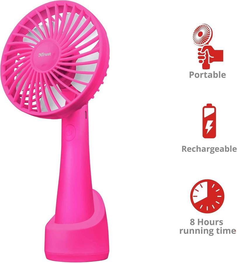 Trust Ventu Go Portable Fans  2 Pink, 2 Yellow, 2 Red  Damaged Boxes, Brand New  R1.00 No Reserve