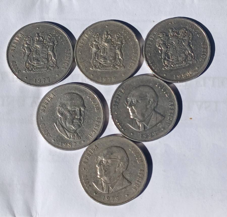 Republic of South Africa Coin - one Rand  1977, 1978, (2)1979, 1982, 1984