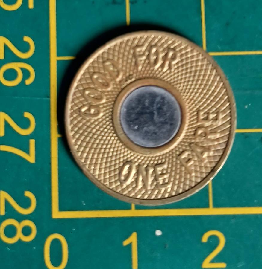 1980's NYC bullseye Uncirculated Token Bi- metallic