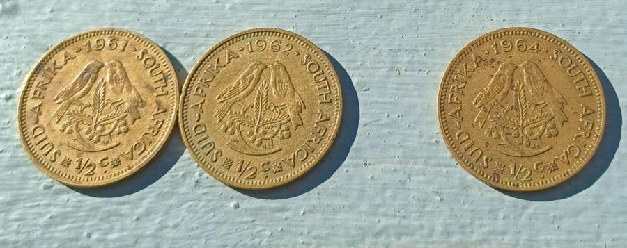 South Africa - 1961, 1962, & 1964 Half Cent