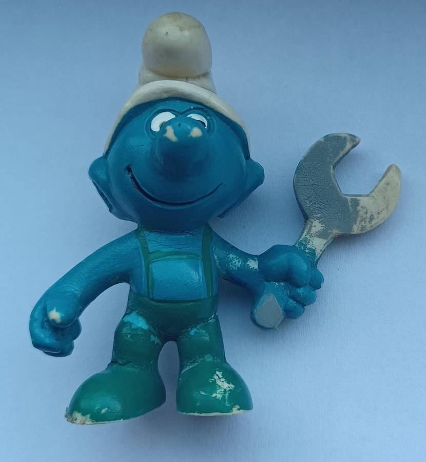 Mechanic Smurf ~ Peyo Schleich ~ Vintage 80's