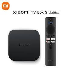 Xiaomi TV Box S with remote adapter, cable etc in box
