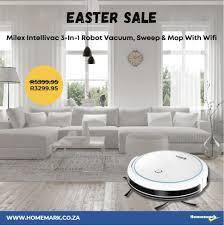 Milex Intellivac 3-in-1 Robot Vacuum, Sweep & Mop with Wifi