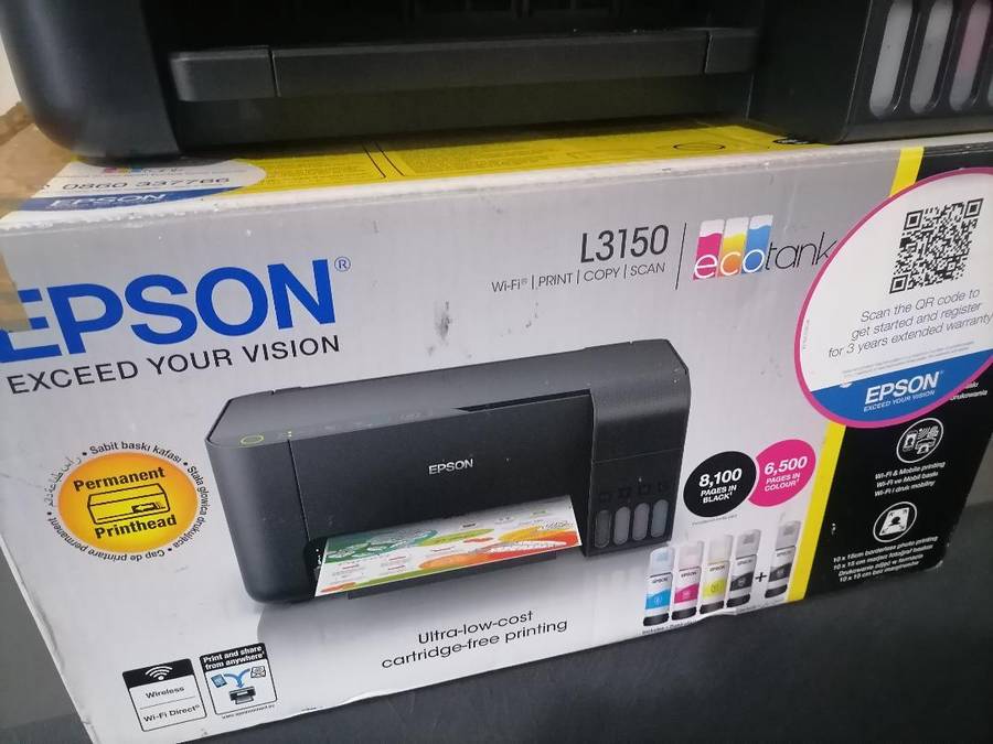 EPSON L3150 INK TANK PRINTER WITH CABLES IN BOX* LIGHTS FLASHING*