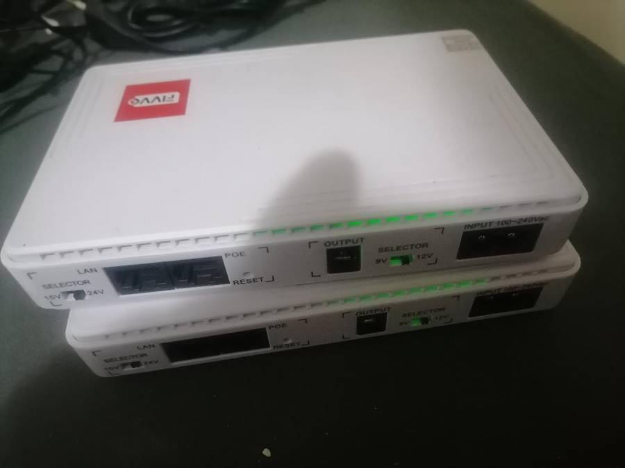 LOT OF 2 x FIVVO MINI UPS WITH USB PORT<CABLES ETC*WORKING*ONE BID FOR BOTH**