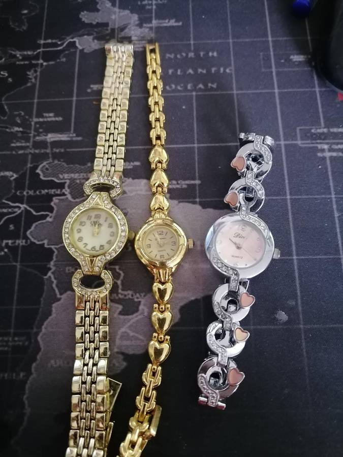 LOT OF 3 WATCHES*ONE IS 18CT GOLD PLATED*ONE BID FOR THE LOT**