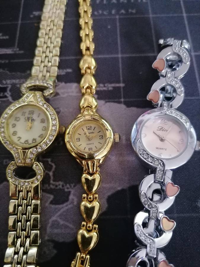 LOT OF 3 WATCHES*ONE IS 18CT GOLD PLATED*ONE BID FOR THE LOT**