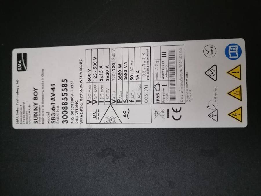**SMA SB 3.6-1AV-41 3.6kW Grid-Tie Inverter*solar inverter*