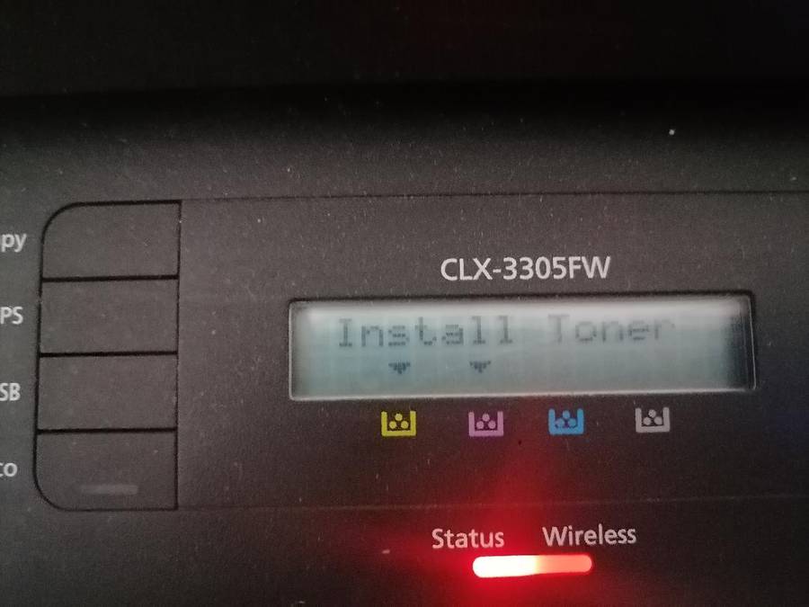 * SAMSUNG CLX 3305 LAZER COLOUR PRINTER/SCANNER/COPIER*NOT PICKING UP TONERS*