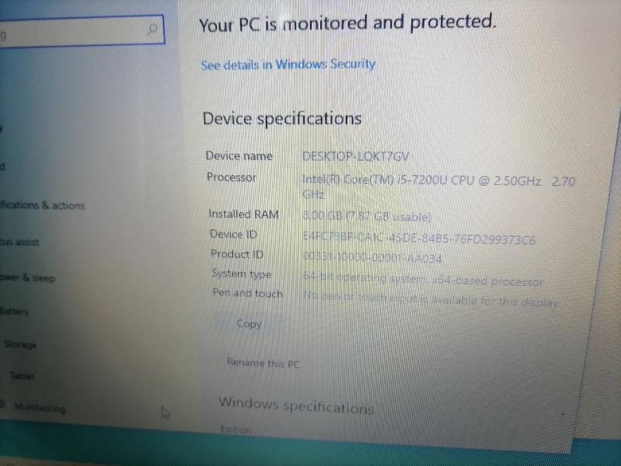 *DELL INSPIRON i5 7TH GEN. 8GB RAM, 1TB HDD, W10/OFFICE *ORIGINAL CHARGER*BATTERY 100%*