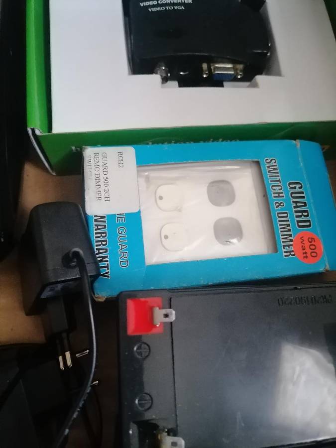 *LOT OF electronics*smart tv box,ups batteries,vga converters,ups,dimmer switch etc*sold as is