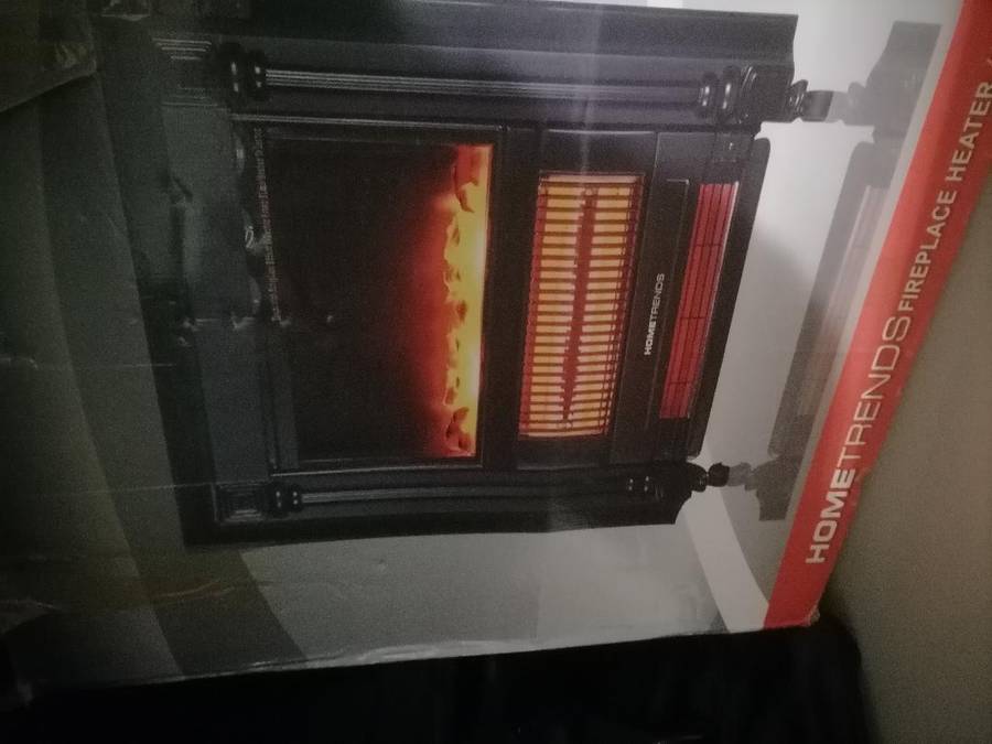 Hometrends Electric Fireplace Heater in box