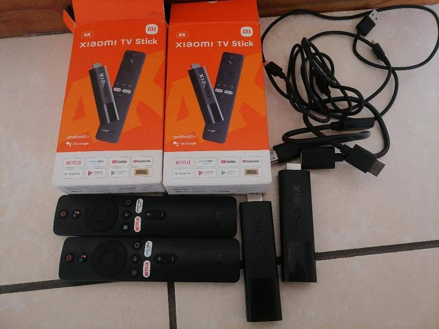 Lot of 2 x Defective Xiaomi 4K TV Sticks with Boxes and Remotes