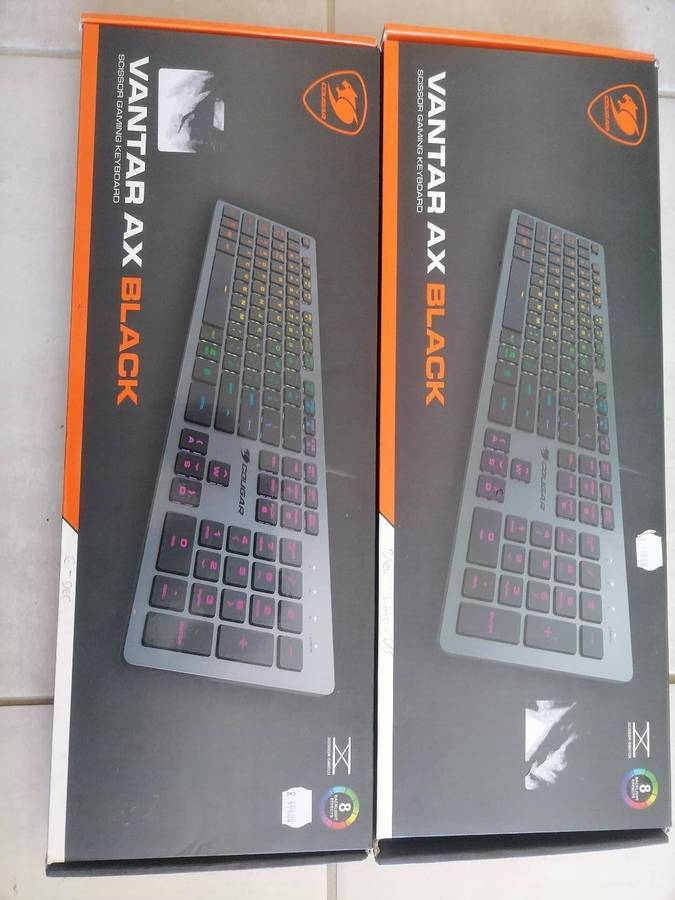 LOT OF 2x VANTAR AX BLACK Aluminum RGB Scissor-Switch Keyboard