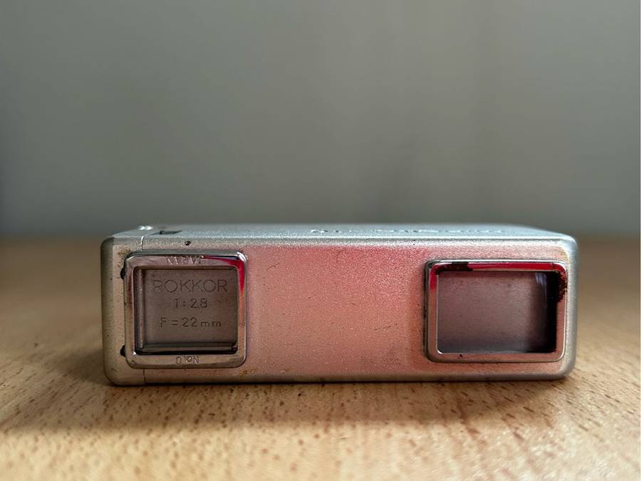 Minolta-16 chrome 16mm subminiature camera with 22mm