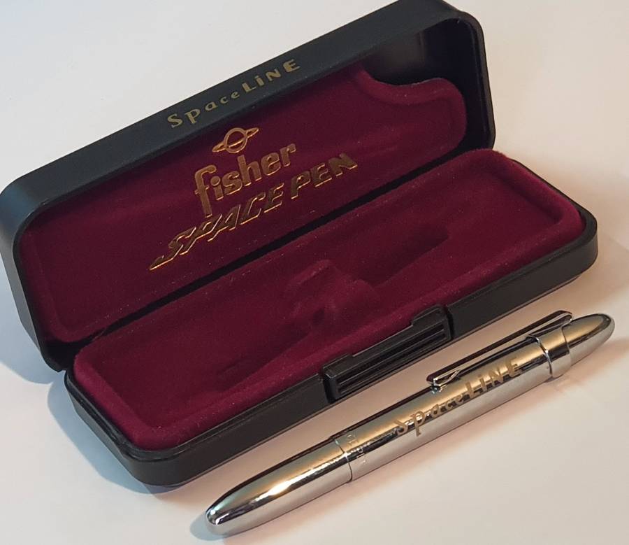 Vintage Fisher Chrome Bullet Space Pen in Box  Very Early & Rare Model