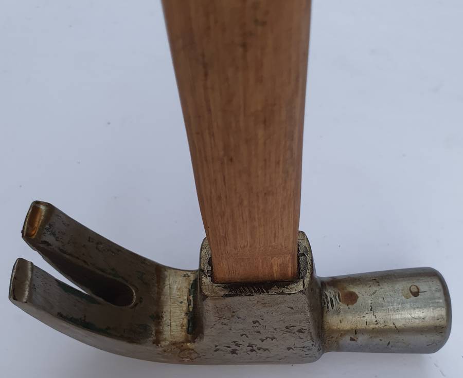 Vintage Claw Hammer  Heavy Claw Hammer With Newly Carved Oak Handle