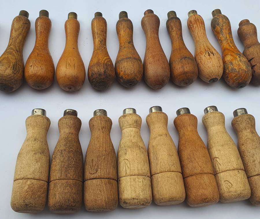 Batch of 19 Wooden Tool Handles  Vintage From WWII Era