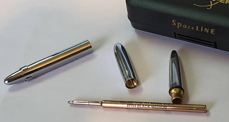 Vintage Fisher Chrome Bullet Space Pen in Box  Very Early & Rare Model