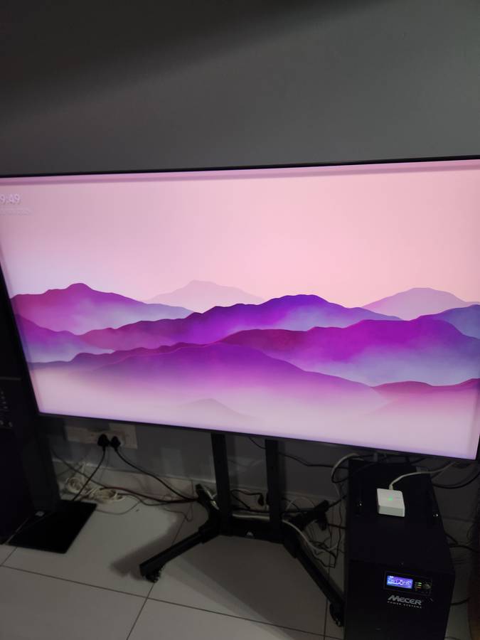 Portable TV Floor Stand with Mobile Trolley Wheels. Fits TV Size 27-65 inch