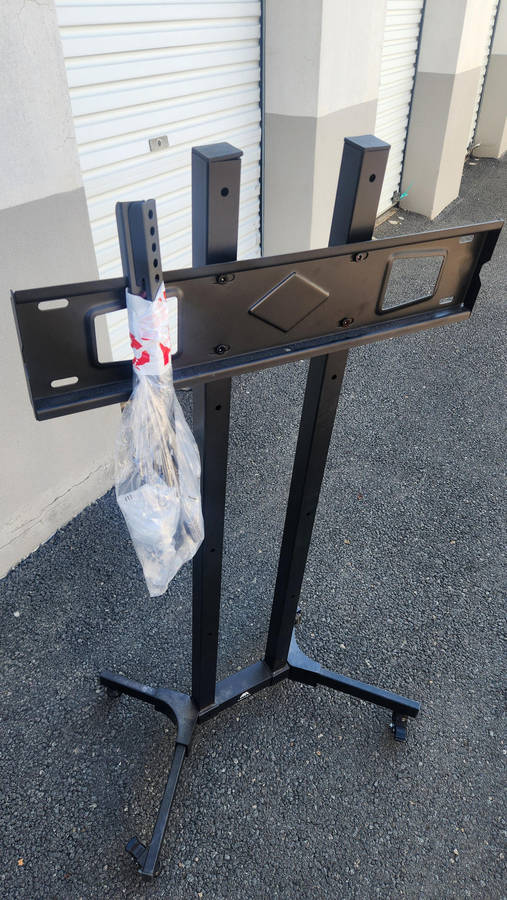 Portable TV Floor Stand with Mobile Trolley Wheels. Fits TV Size 27-65 inch