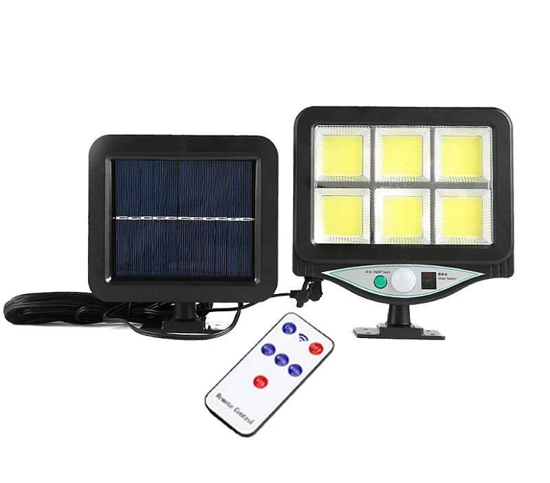 BK-128 Solar Wall Lamp  6COB LEDs with Remote Control, Motion & Dusk Sensor
