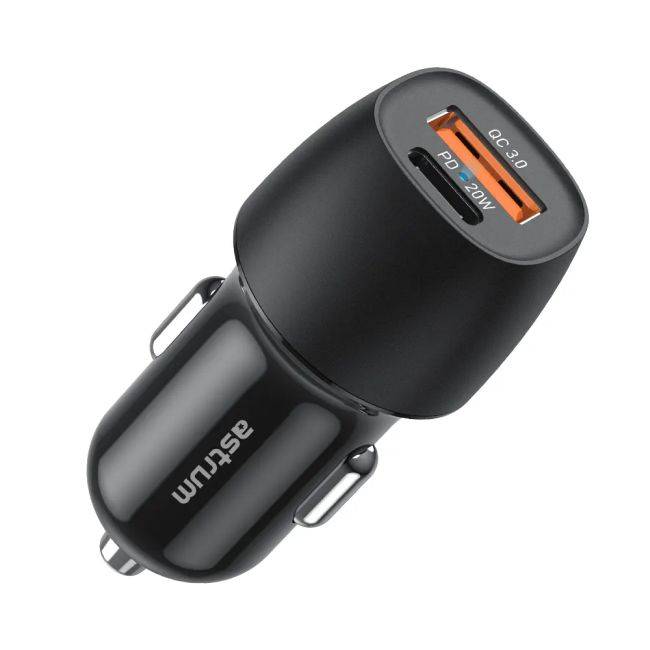 Astrum USB-C 20W Dual USB Travel Car Charger