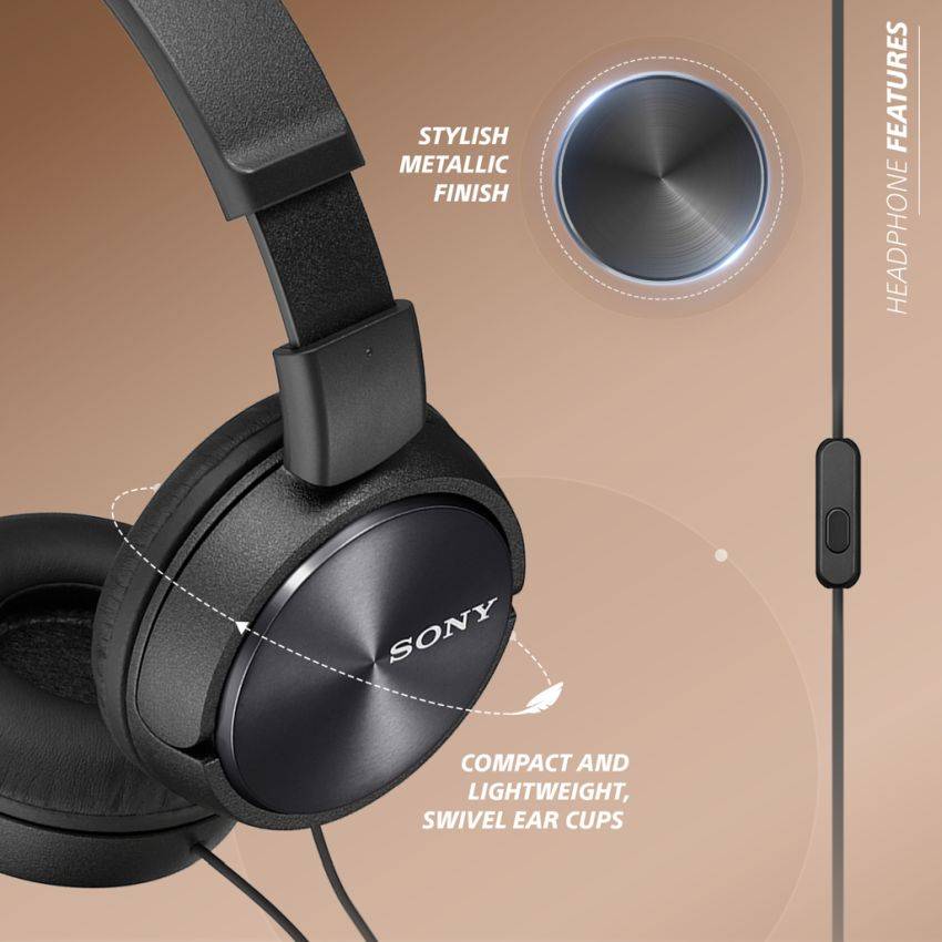 Sony MDR-ZX310 Stereo Headphones Black Deal Of The Day