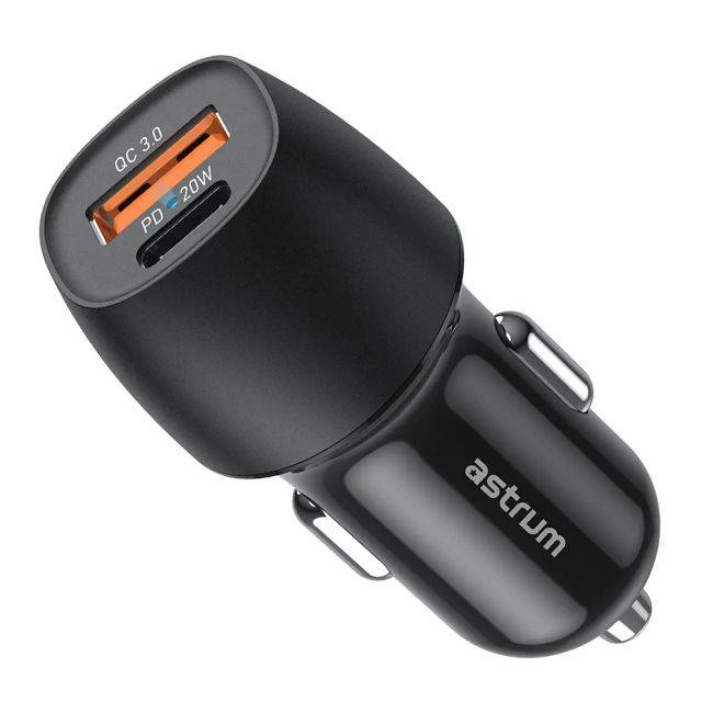 Astrum USB-C 20W Dual USB Travel Car Charger