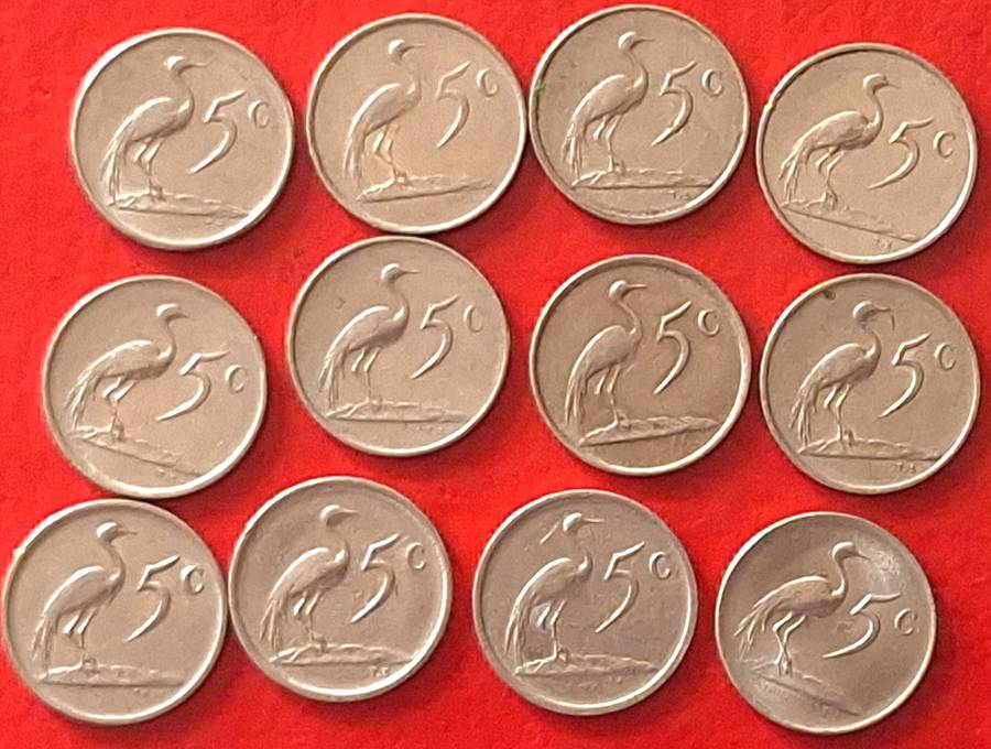 South Africa 1975-88 5c Mixed Lot Nickel