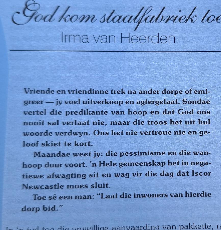 En die Beste was die Krisis deur Maretha Maartens Sageband