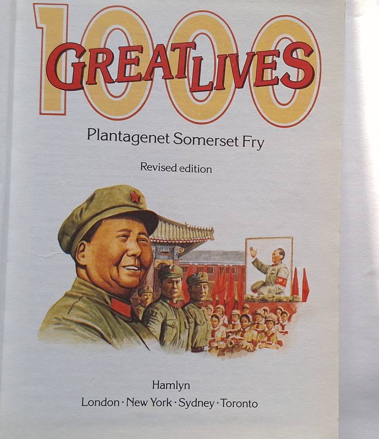 1000 Great Lives by Plantagenet Somerset Fry Hardcover 1984 Revised Edition
