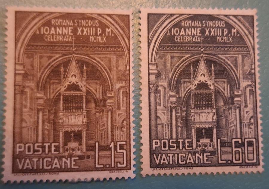 Vatican 1960 1st Roman Synod Set of 2 Unused stamps