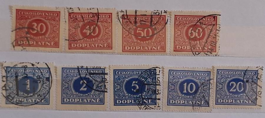 Czechoslovakia 1928  Postage Due 9 Used stamps