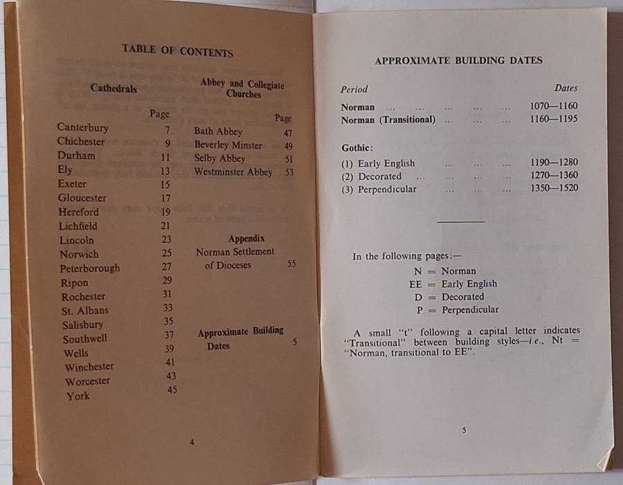 Building Dates of English Medieval Cathedrals by H E Blakeney Soft cover 1977