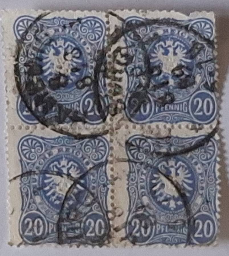 Germany 1880 DEUTSCHE REICHS POST Block of 4 Used stamps