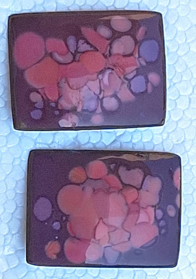 Pair Enamel Pink/Lilac/Purple Cuff links for Women or Men