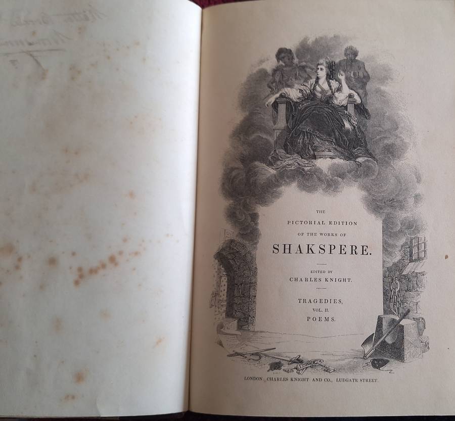 Pictorial Shakspere 7 Books from Set of 8 (No. 5 is Missing) Hand dated 1844