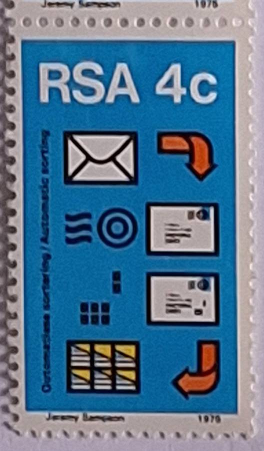 RSA 1975 Postal Mechanised Sorting Pair of Mint stamps