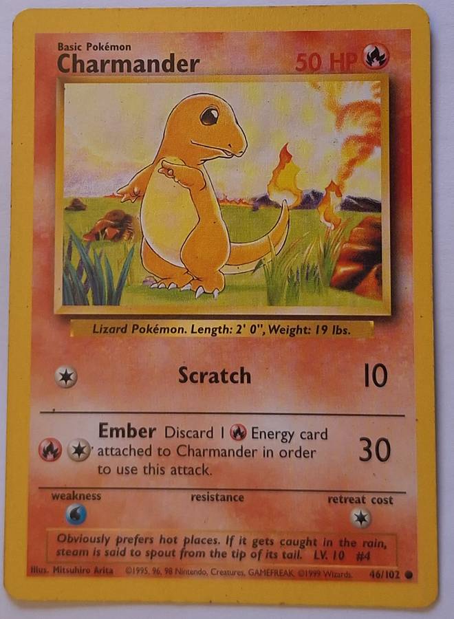 Pokemon Trading Cards Charmander 46/102