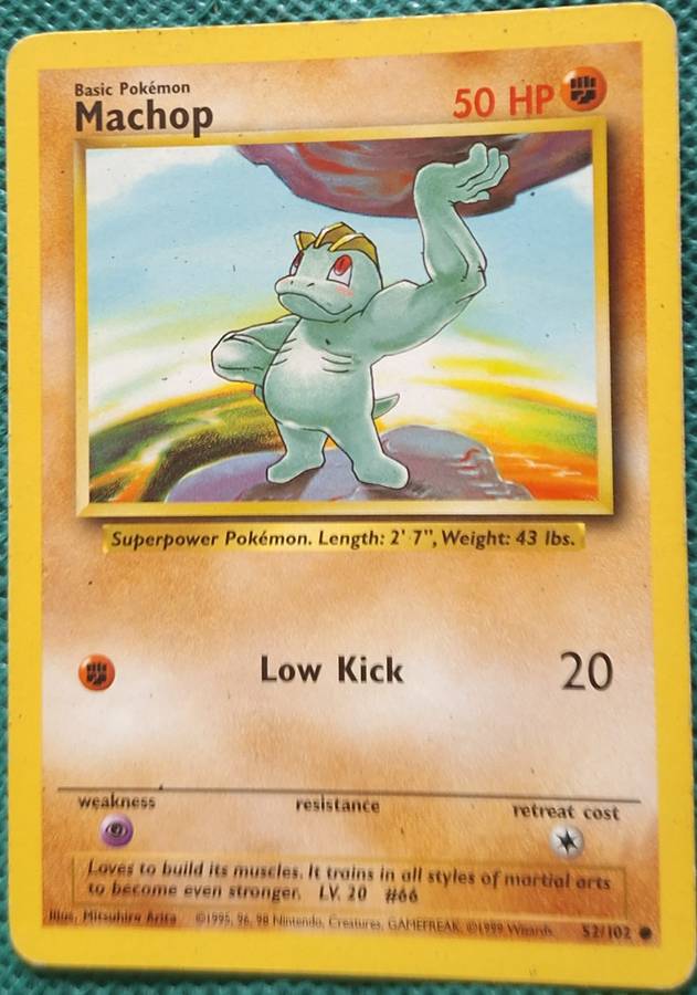 Pokemon Trading Cards Machop 52/102