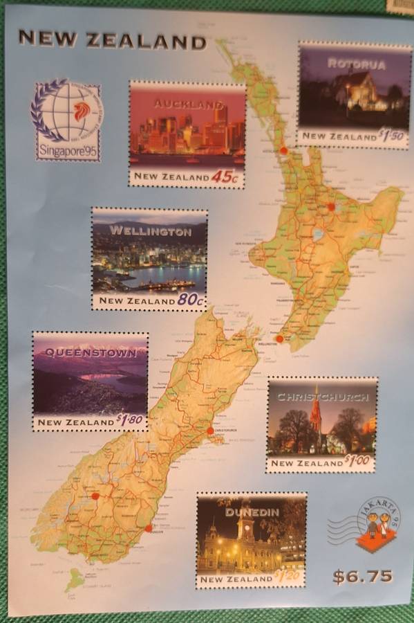 New Zealand 1995 Jakarta 1 Mint Miniature Sheet Cities by Night